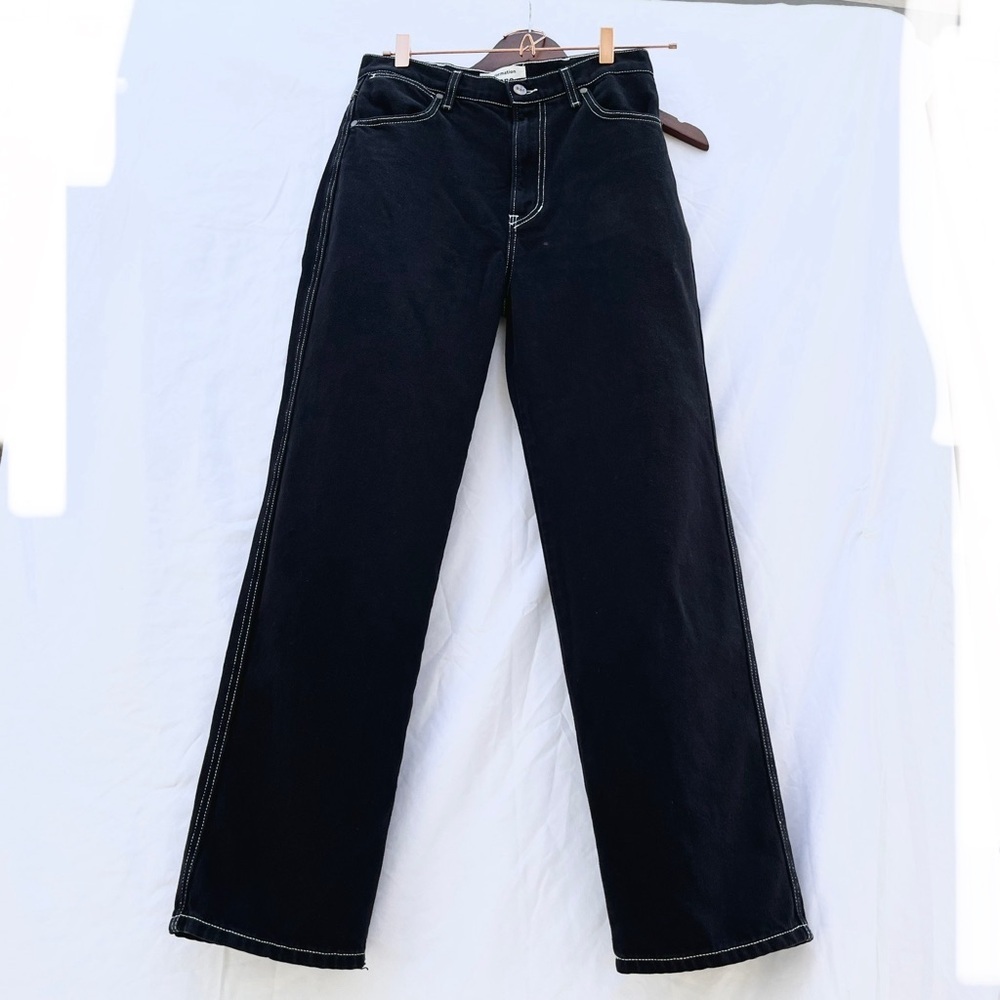 REFORMATION | COWBOY HIGH RISE STRAIGHT JEANS IN BLACK WASH SIZE 26 - Picture 4 of 8